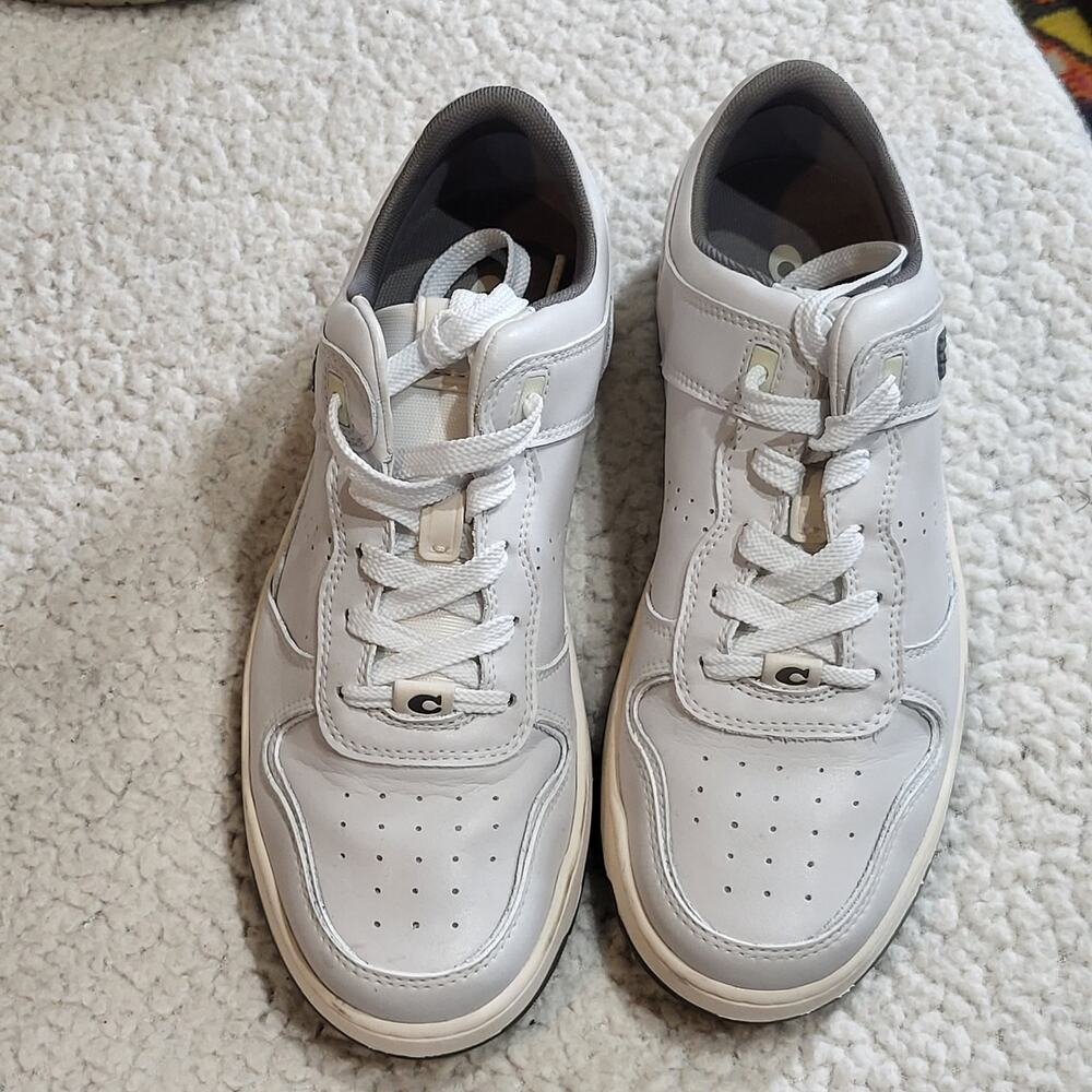 Coach C201 Leather Sneaker White low top Trainers men's size 7.5D - Picture 3 of 8